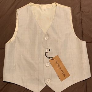 Andrew Fezza Vest Boys Size 6 Tan 4 Button